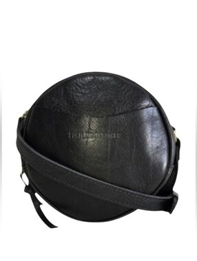 Portland Leather Goods Almost Perfect Circle Black Crossbody-EUC